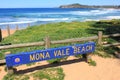 Mona Vale Beach signboard and coast Royalty Free Stock Photo