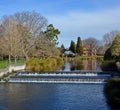 Mona Vale Homestead and Avon River in Spring, Christchurch, New Zealand