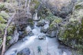 Monachil river enlarging on the route of the cahorros, Granada