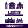 Monaco travel destination grand vector illustration.