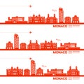 Monaco travel destination grand vector illustration.