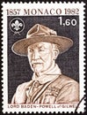 MONACO - CIRCA 1982: A stamp printed in Monaco shows Lord Baden-Powell, circa 1982.