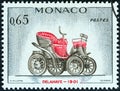 MONACO - CIRCA 1961: A stamp printed in Monaco from the `Veteran Cars` issue shows Delahaye, 1901, circa 1961.