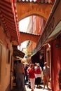 Crowded narrow romantic alley in Monaco City