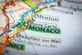 Monaco City on a Road Map