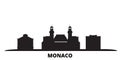 Monaco City Skyline Isolated Vector Illustration. Monaco Travel Black Cityscape