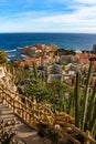 Monaco cityscape, Fontvielle harbor and the Mediterranean coast