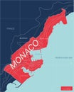Monaco country detailed editable map