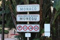 Monaco Entrance Traffic Sign Royalty Free Stock Photo