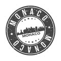 Monaco Europe Round Stamp Icon Skyline City Badge Seal Vector.