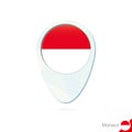 Monaco flag location map pin icon on white background Royalty Free Stock Photo