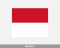National Flag of Monaco. Monacan Country Flag. Principality of Monaco Detailed Banner. EPS Vector Illustration Cut File
