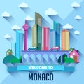 Monaco - Flat design city vector illustration