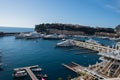 Monaco, France, 25th of February 2020: Panoramic view of Monaco harbor, Monte Carlo