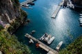 Monaco, France, 25th of February 2020: Panoramic view of Monaco harbor, Monte Carlo Royalty Free Stock Photo