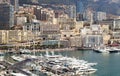 Monaco Grand Prix French riviera, CÃÂ´te d`Azur, mediterranean coast, Eze, Saint-Tropez, Cannes. Blue water and luxury yachts. Royalty Free Stock Photo