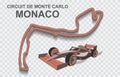 Monaco Grand Prix Race Track For Formula 1 Or F1. Detailed Racetrack Or National Circuit
