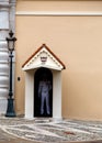Monaco. The Guard on duty at Royal Palace, residence of Prince of Monaco. Royalty Free Stock Photo
