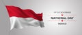 Monaco happy national day greeting card, banner with template text vector illustration