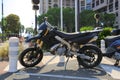 Monaco - 23 july, 2019: Black motard motorcycle on the street