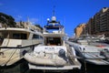 Luxury yachts moored in the Port de Fontvieille in Monaco