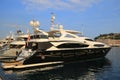 Luxury yachts moored in the port Hercules in Monaco Royalty Free Stock Photo
