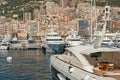 Rows of luxury yachts in Monaco harbor Royalty Free Stock Photo