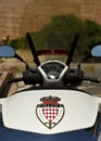 Monaco - June 20, 2019: A police motorcycle of Monaco on the street of Monaco