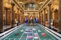 Monaco - June 20, 2019: Tourists inside the Monte Carlo Casino in Monaco