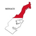 Monaco map vector illustration. Western Europe. Europe