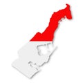 Monaco map on white background with clipping path 3d illustration Royalty Free Stock Photo