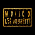 Monaco Moneghetti Seal Map Design Royalty Free Stock Photo