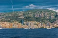 Monaco, Monte-Carlo - 26.06.2021: city and port, panoramic view from the sea. landmark of Monaco, port Hercules, port Royalty Free Stock Photo