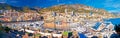 Monaco and Monte Carlo cityscape and harbor colorful panoramic view Royalty Free Stock Photo