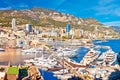 Monaco and Monte Carlo cityscape and harbor colorful panoramic view Royalty Free Stock Photo