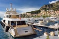 Monaco, Monte Carlo - January 28, 2020: Principality of Monako. View of seaport with yachts and speedboats