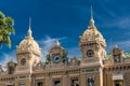 Monaco, Monte-Carlo, 02 October 2019: The Casino Monte Carlo, facade of building, monument mirror in front casino, blue