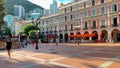 Monaco, Monte Carlo 23 October 2022: the empty place de Arme at sunset, La Condamine Market, the authentic heart of