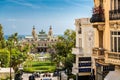 Monaco, Monte-Carlo, 02 October 2019: The main sight of the principality casino surrounded with the green trees, the updated