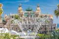 Monaco, Monte-Carlo, 02 October 2019: The main sight of the principality casino surrounded with the green trees, the updated