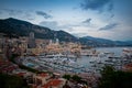Monaco Monte Carlo, Port and marina at night, aerial view Royalty Free Stock Photo