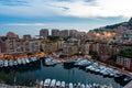 Monaco Monte Carlo, Port and marina at night, aerial view Royalty Free Stock Photo