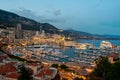 Monaco Monte Carlo, Port and marina at night, aerial view Royalty Free Stock Photo