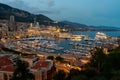 Monaco Monte Carlo, Port and marina at night, aerial view Royalty Free Stock Photo