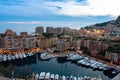 Monaco Monte Carlo, Port and marina at night, aerial view Royalty Free Stock Photo