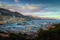 Monaco and Monte Carlo principality marina sunset view Royalty Free Stock Photo