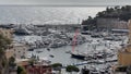 Monaco, Monte-Carlo, 29 September 2022: Aerial view of the largest fair exhibition in the world yacht show MYS, port