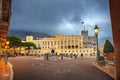 Prince`s palace, official residence of Monaco Prince in evening