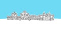 Monaco, Panorama Skyline Panorama Vector Sketch