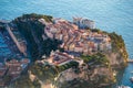 Monaco. Prince palace and old town on the rock in Monaco aerial view